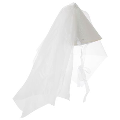 TOPPERFUN Sequins Cone Hat with White Tulle for Adjustable Birthday Party Princess Photo Prop