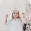 TOPPERFUN Sequins Cone Hat with White Tulle for Adjustable Birthday Party Princess Photo Prop view 3
