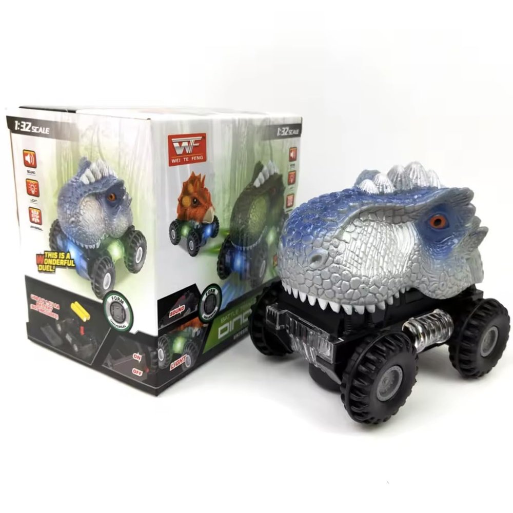 Dinosaur Car Toy for Kids, Electric Universal Tyrannosaurus Rex with Lights and Sound, Interactive Animal Model Vehicle Gift (2)
