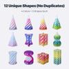 12 Pack 3D Printed Spiral Cone Fidget Toys, 12 Unique Shapes (No Duplicates), Impossible Cone, Pyramid, Cube & Twist Cylinder, 4 Crystal Gradient Colors, Desk Toy Set for Kids & Adults view 2