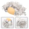 Alasum Funny Bald Wig Grandpa Cosplay Wig White Curly Male Role Play Costume Accessory for Party Dress-Up and Halloween view 2