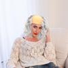 Alasum Funny Bald Wig Grandpa Cosplay Wig White Curly Male Role Play Costume Accessory for Party Dress-Up and Halloween view 4