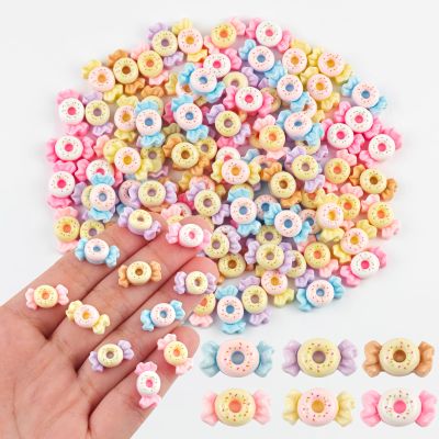 100 Pieces Tiny Donut Candy for Dollhouse Miniatures Resin Food for Crafts Mini Candy Decor for Dollhouse Mini Kitchen Fairy Garden Micro Landscaping Decoration