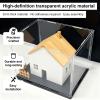 ROFBIHG High-Transparency 3mm Acrylic Display Case, Dustproof Toy Organizer, Black/White Base Acrylic Case for Action Figures Toys Collectibles, Models, Quick-Assemble(Black,H10cm,L50xW40cm) view 2