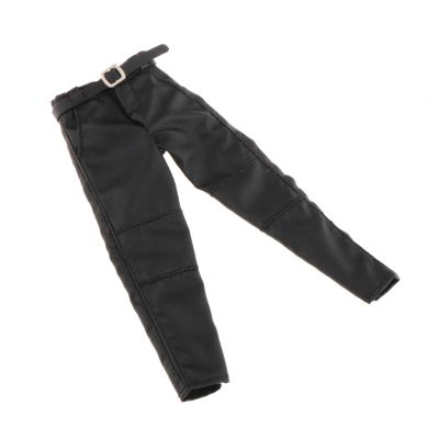 1/12 Scale Male Action Figure Trousers with Belt for 6 Inch Dolls, PU Leather Pants for 1/12 Scale Collectible Figures