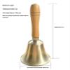 8cm Copper Hand Bell with Wooden Handle - Classroom Bell Kids Percussion Instrument Christmas Pet Training Bell Portable Handheld Bell view 4