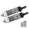2Pcs Front Rear Shock Absorbers for JLB 1/10 Car Truck Series, Aluminum Alloy RC Shock Absorber, High Elasticity Spring with Adjustable Preload, Durable Shock Damper for Rough Terr (Silver) view 1