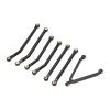 1/24 RC Car Chassis Link Rod, Aluminum Alloy Pull Rods for LWB 133.7mm Axial SCX24, High Accuracy Wear Resistant Chassis Links Set with 7 Accessories and 15 Screws, Ideal Replaceme (Black) view 2