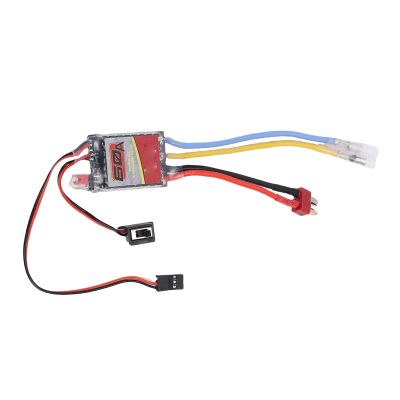 Asixxsix 60A ESC Brushed Electronic Speed Controller, Fit for 540 550 380 370 RC Car Boat Motor, with T Plug, RC ESC for 1/16 1/12 1/10 Electric RC Vehicles Crawlers