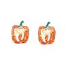 3.8 * 3cm Retro Cartoon Pumpkin Halloween Themed Earrings,orange,3.8 * 3cm view 1