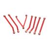 1/24 RC Car Chassis Link Rod, Aluminum Alloy Pull Rods for LWB 133.7mm Axial SCX24, High Accuracy Wear Resistant Chassis Links Set with 7 Accessories and 15 Screws, Ideal Replaceme (Red) view 2