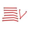 1/24 RC Car Chassis Link Rod, Aluminum Alloy Pull Rods for LWB 133.7mm Axial SCX24, High Accuracy Wear Resistant Chassis Links Set with 7 Accessories and 15 Screws, Ideal Replaceme (Red) view 3