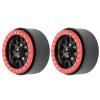 2Pcs 1.9in RC Car Aluminum Alloy Wheel Hub, Replacement RC Metal Hub with 12 - Point Square Hole, High Strength Durable Accessory for HSP Redcat HPI Axial Brand Cars (Red Black) view 1