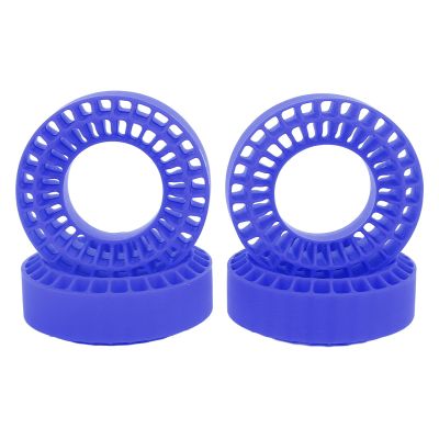 4PCS RC Inserts Fit for 1.0 Inch Tires, Silicone RC Wheel Insert for 1/10 RC Crawler Car, Superior Side Wall Support and Wear Proof, Enhanced Traction for Off - Road Climbing, Easy (Blue)