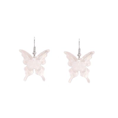 3.7 * 2.2cm Bohemian Acrylic Butterfly Earrings,white,3.7 * 2.2cm