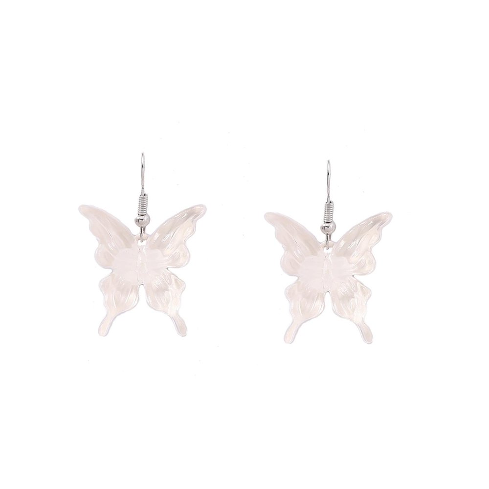 3.7 * 2.2cm Bohemian Acrylic Butterfly Earrings,white,3.7 * 2.2cm