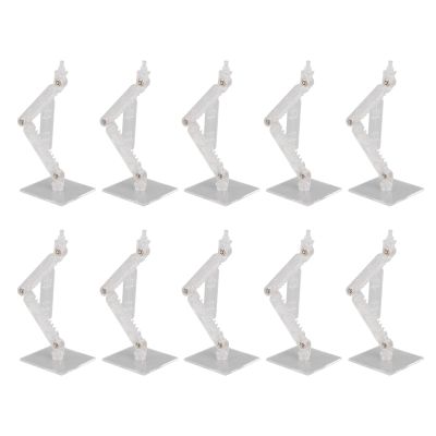 Action Figure Display Holder, High Stability Doll Model Support Stand for 6 Inch Action Figures, ABS Plastic Display Base with Adjustable Stands, Set of 10 Pcs for Anime Collectors (Transparent)