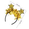BCOATH 2024 New Year Star Headband Glitter Hair Hoop Party Hairband for Women Men New Year'S Eve Party Supplies Spring Festival Decor 2Pcs Set view 2