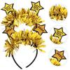 BCOATH 2024 New Year Star Headband Glitter Hair Hoop Party Hairband for Women Men New Year'S Eve Party Supplies Spring Festival Decor 2Pcs Set view 3