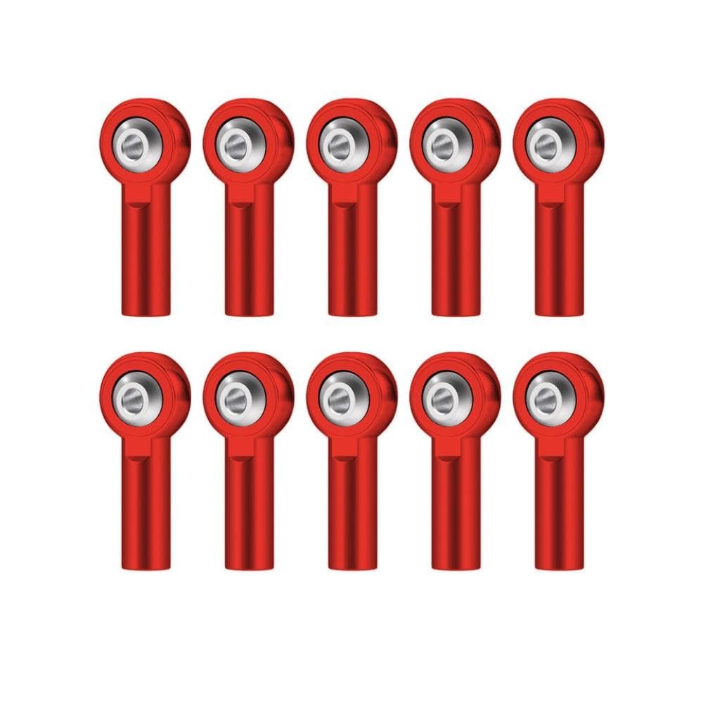 10PCS M2 Link Tie Rod End Universal Joint Ball Head Connector Steering Pushrod Linkage Compatible with RC Car Boat Vehicle Parts(Red)