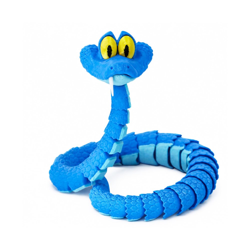 3D-Printed 17 inches Cartoon Blue Gary Snake Toy, Bendable Articulated Doll, Ideal for Boys, Girls, Cartoon Enthusiasts, and Fan Collectors as a Birthday