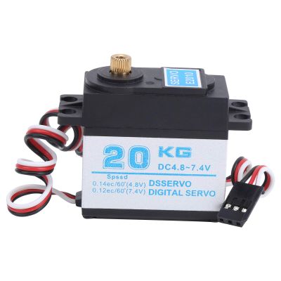 20KG Metal Gear RC Digital Servo, High Torque Servo for 1/8 1/10 Scale Remote Control Car, Waterproof Digital Servo with Strong Metal Gears, Stable Performance for Crawler and RC V