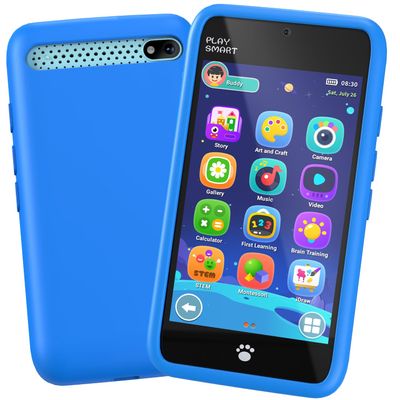 MOMILLA Kids Toys Smart Phone, 3.97" Screen Dual Cameras w/21 Stickers, Christmas Birthday Gifts for Kids, 16GB Toddler Learning Cell Phone with 200+ Puzzle Games, Boys Girls Toys Age 3-10 Year Old