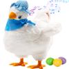 AOSUYOU Singing Egg Laying Chicken Toy - Electric Plush Interactive Toy for Kids Easter Holiday Birthday Gift,White view 1