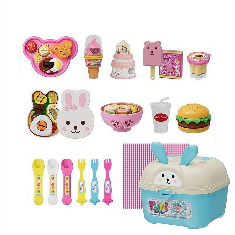 Baby Doll Food, 8pcs Pudding Feeding Toys for Dolls, Pretend Play Food for Doll Role Play for 3 4 5 6 Year Old Girls (Blue)