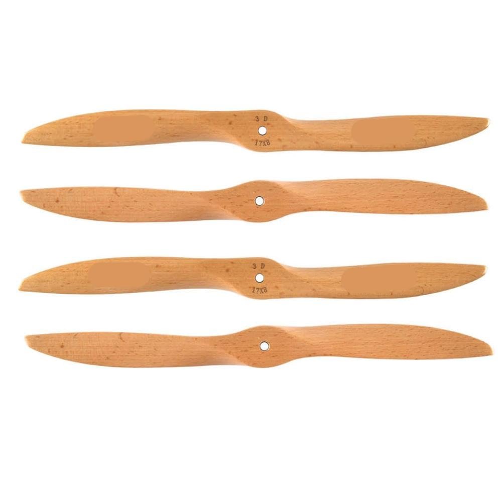 1Pc 2-17X8 17X10 18X10 19X8 19X10 20X8 20X10 Strong Wooden Beech Propeller Compatible With RC Plane(17X10)