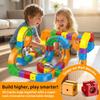 Electric Train Set Flexible Race Track for Kids 4 5 6 7 8, Car Track for Toddlers 3-5, Building Toy Train Track Gravity-Defying 3D Embedded Layouts & Motorized Car, STEM Learning Gift (Rainbow) view 1
