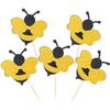 FESTFENDS Bee Cupcake Picks and Dessert Toppers 30Pcs Paper Cake Picks for Party Decorations Non-Edible Bee Theme Cake Topper for Birthday and Shower Events view 1