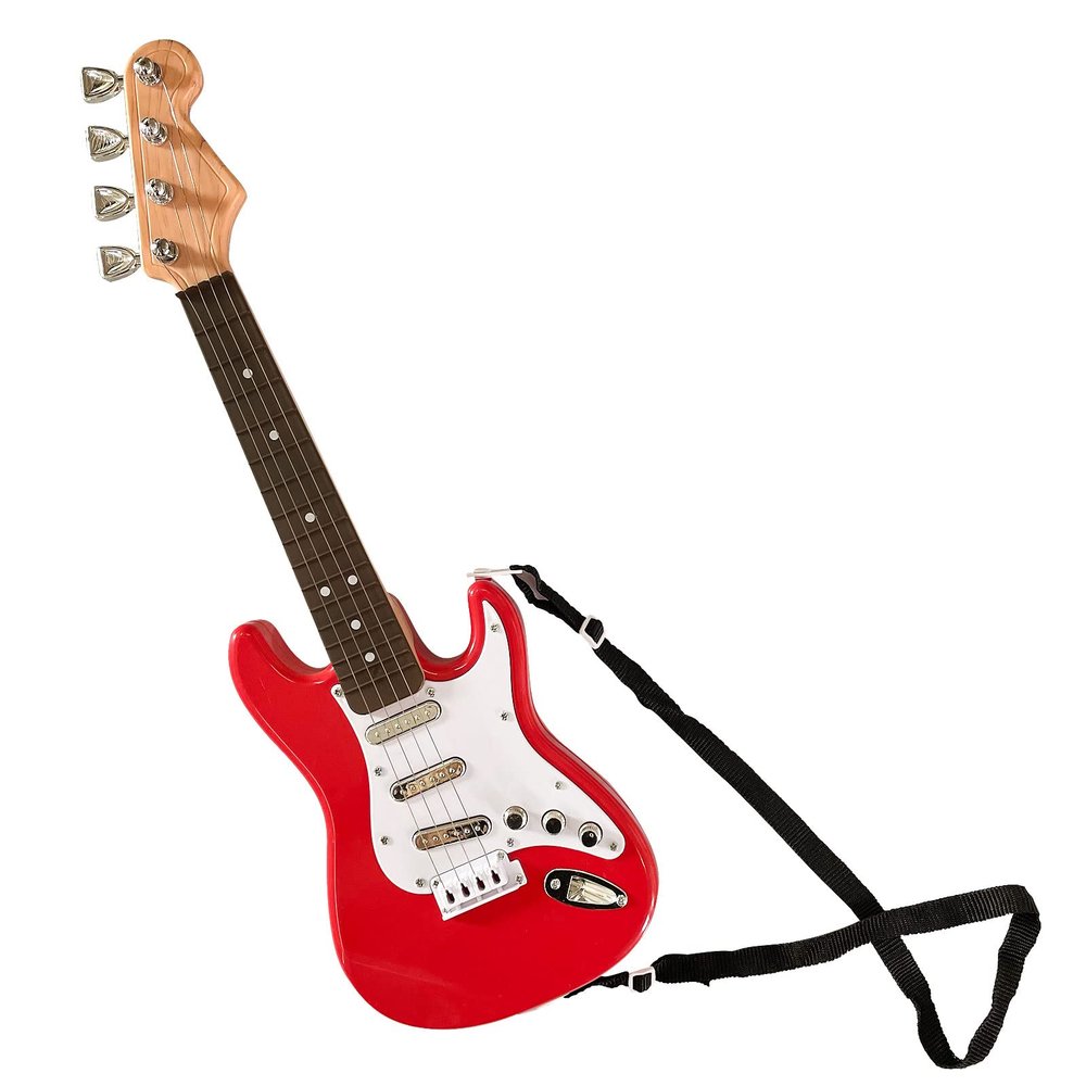 16 inch Guitar Musical Instrument Toy for Kids Boys Girls, 4 Strings Mini Guitar with Strap for Toddlers/ Beginner/ Children (Red)