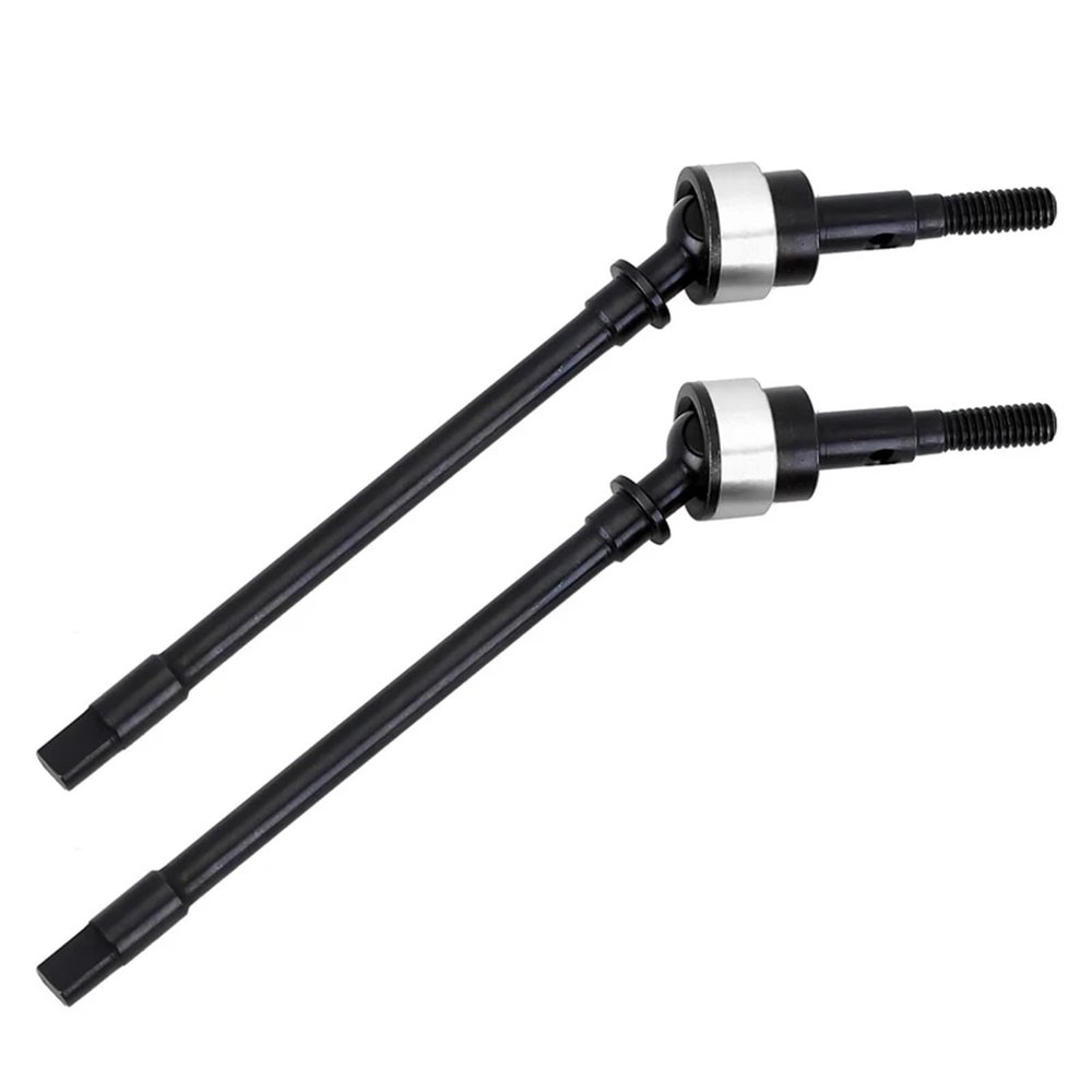2PCS Hard Steel Front & Rear Axle CVD Drive Shaft Dogbone for 1/10 RC Crawler Axial SCX10 Upgrade Option Parts(Silver front)