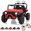 2 Seater Ride on Car for Kids 24v with Remote Control, 24v Ride on Toy,Fast 4.97MPH Truck,4WD Electric Truck Toy, 3 Speeds, Spring Suspension, LED Lights, Dual Storage, 3 Speeds, Music view 3