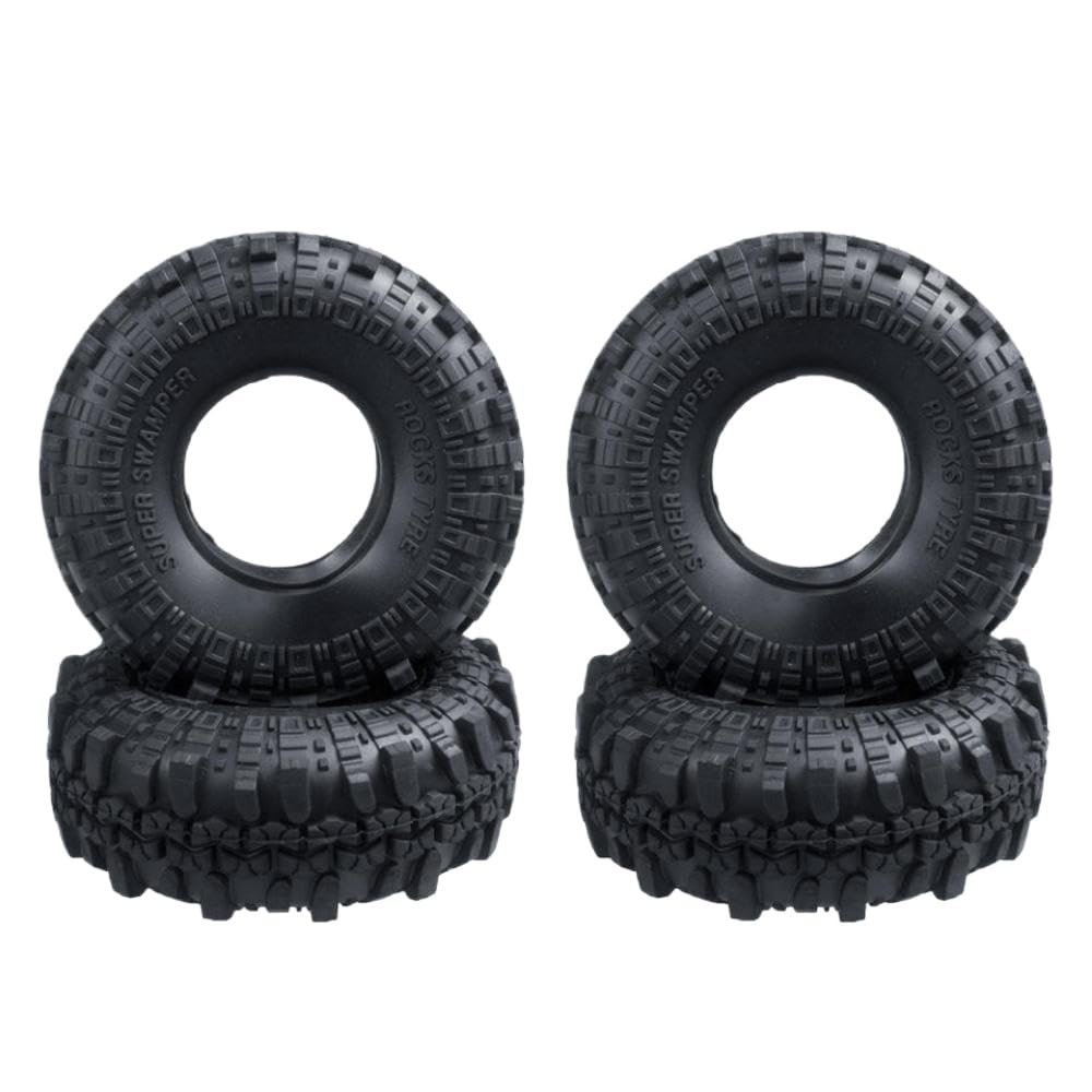 1. 9 Inch 2. 2 Inch Beadlock Rubber Wheel Tires Compatible with 1/10 Scale RC Crawler Car Models Upgrade Parts Fits Wraith 90046 and Similar Vehicles(1.9inch 4Pcs)