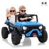 2 Seater Ride on Car for Kids 24v with Remote Control, 24v Ride on Toy,Fast 4.97MPH Truck,4WD Electric Truck Toy, 3 Speeds, Spring Suspension, LED Lights, Dual Storage, 3 Speeds, Music view 1
