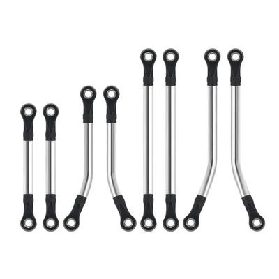 8Pcs Stainless Steel Links Set Compatible with 1 18 Scale RC Crawler Chassis Fits Bronco Style Suspension for Clearance Upgrade Accessories(Bent Links Set)