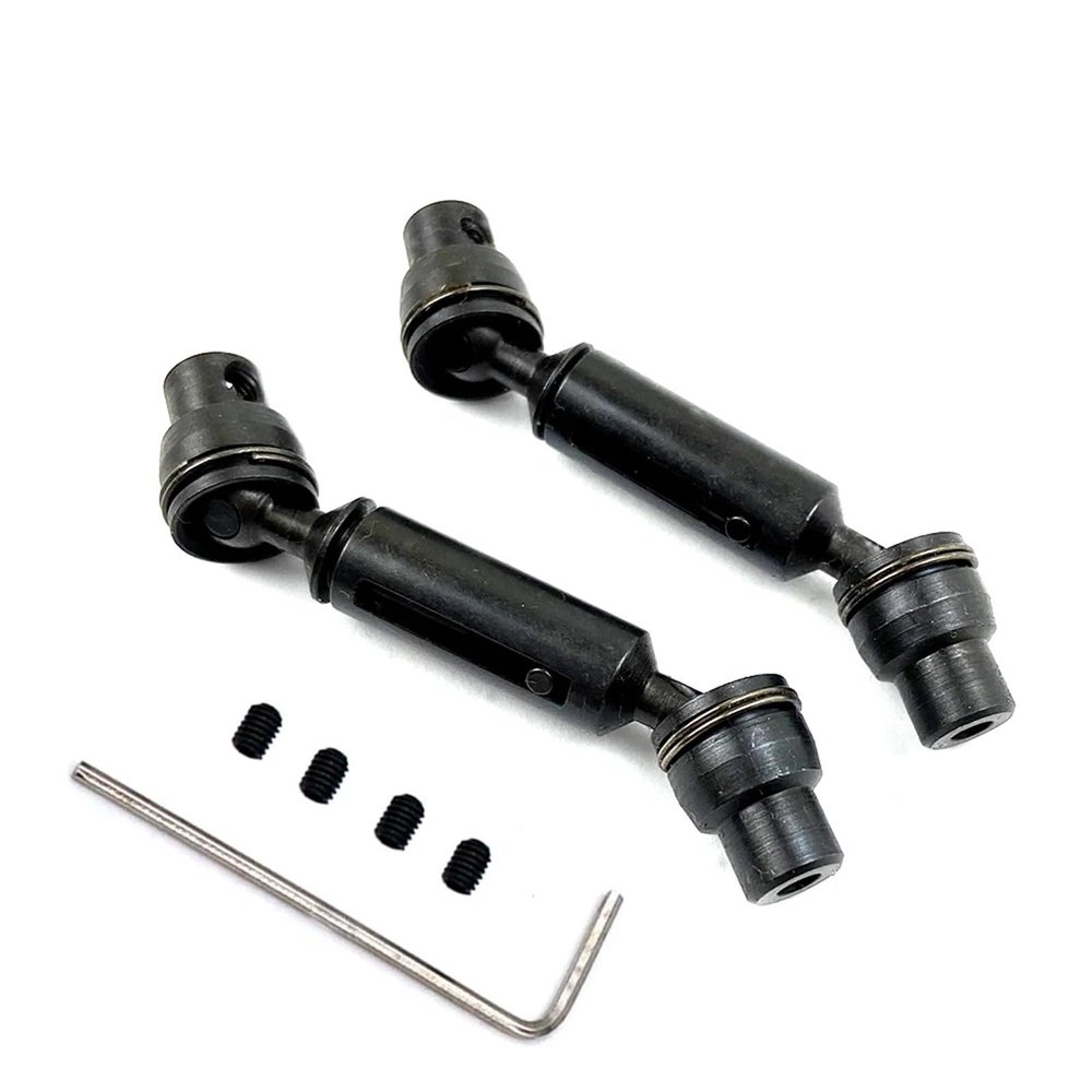 2pcs Ural Truck RC Car Spare Parts Metal Front Rear Drive Shaft(Black)