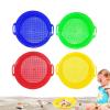 SHYYOULQE 4 Pack Beach Sand Sifters Bright Colors Strainers for Treasure Digging and Water Play Ages 12+ Multi Color Sand Sifters view 2