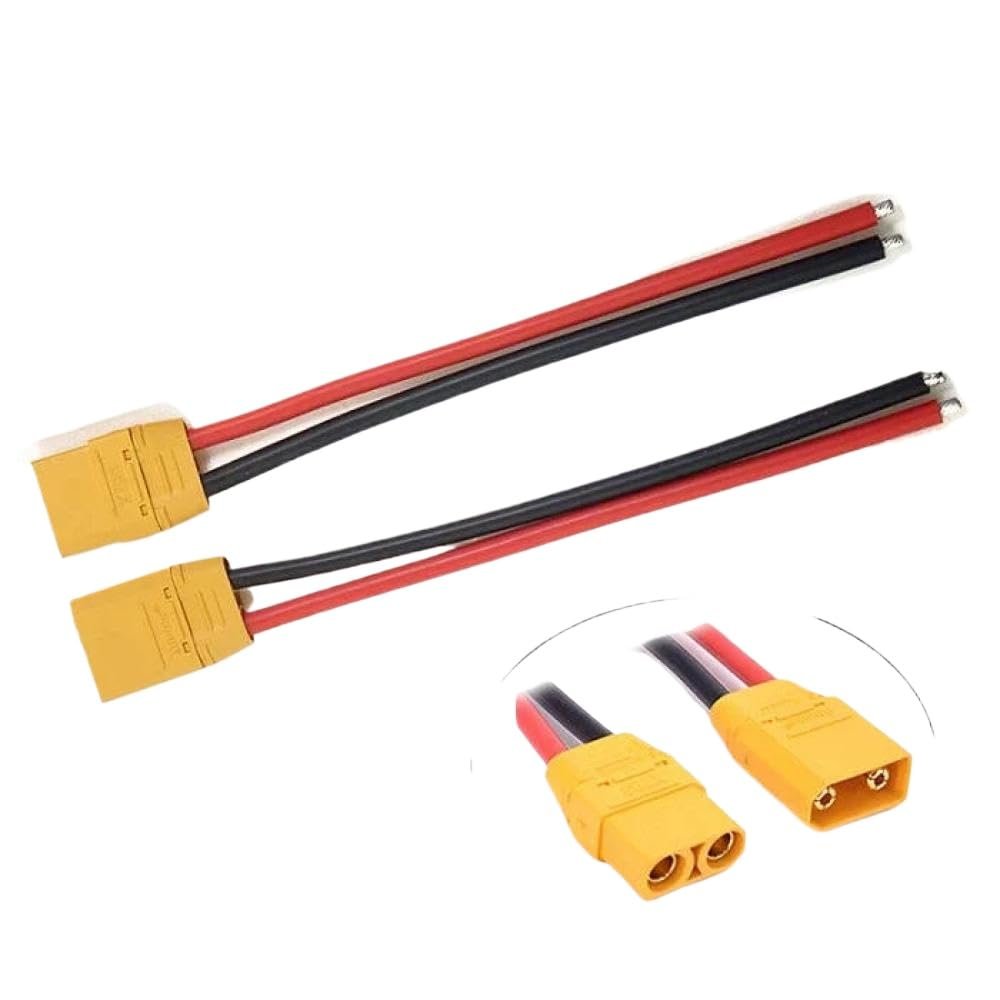 2Pcs XT90 Connector Set Female Male with 100mm 12AWG Wire for ESC Charger Compatible with RC Lipo Drone Car Boat FPV(1Pair XT90)