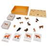 ancona European Animals, English/Simplified Chinese with Pinyin Bilingual, Montessori Preschool Memory Matching Game Box Set with Animal Figurines & 3-Part Cards, Early Education Toy view 1