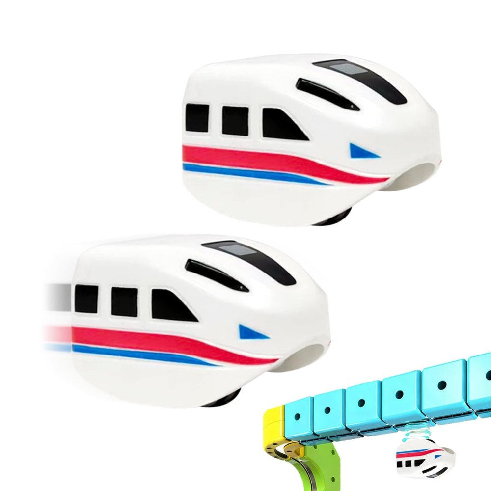 2Pcs Replacement Magnetic Electric Train Cars for Electric Train Set, Rechargeable Toy Trains for Flexible Race Tracks, Add-On Accessory for Kids Train Track Sets