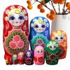 Educational Nesting Dolls - 10 Piece Wooden Cartoon Stacking Toys, HandmaKids Nesting Doll Set | Learning Entertainment Toys view 1
