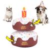 GJEASE Dog Birthday Cake Toy,Squeaky Plush Toy Gifts for Dog Birthday Party Decor Favor for Large,Medium and Small Dogs,with Squeaker & Crinkle view 1