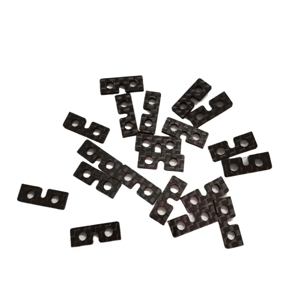 40pcs 2mm Thickness Carbon Fiber Servo Gasket Washer Steering Gear Spare Parts Compatible with RC Airplane Models DIY Accessories