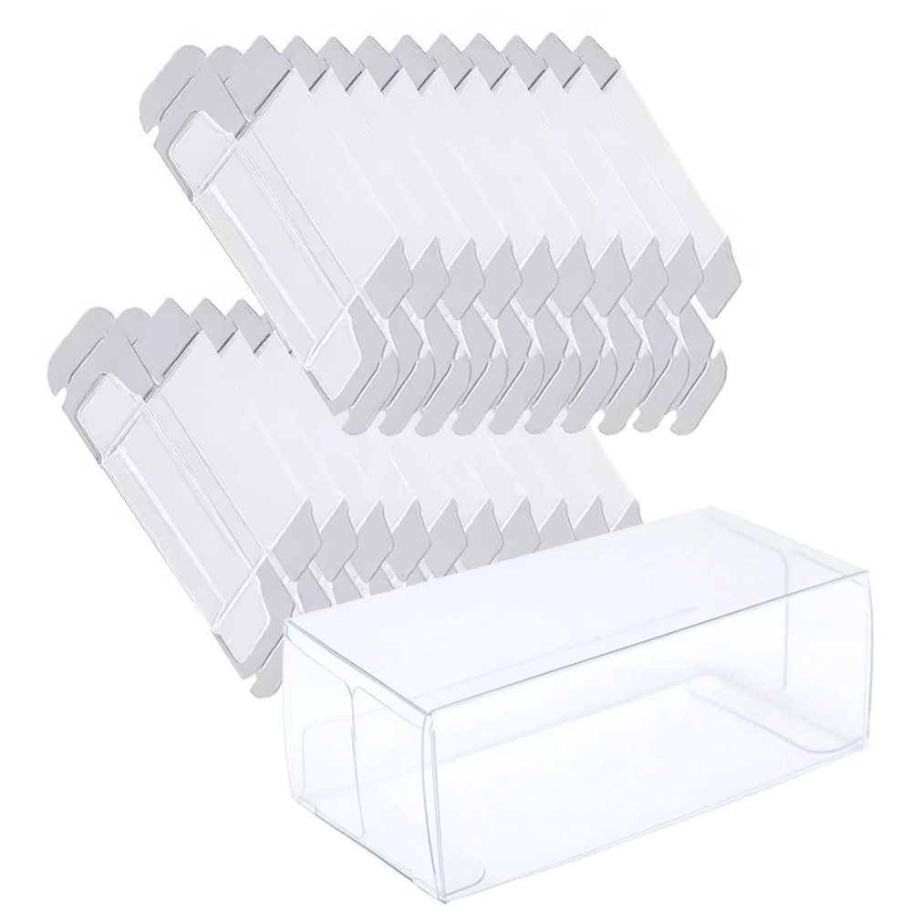 100Pcs Model Car Display Case, 1.2X 1.6x3.2 Clear Miniature Display Case Dustproof Protection Storage Box for Action Figures Toys Collectibles Model