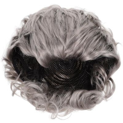 BCOATH Old Lady Dress Up Wig Gray White Short Grandma Wig Cosplay Prop for Women Stage Performance