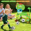 4-in-1 Toddler Basketball Hoop Soccer Goal with Golf Game and Ring Toss, Dinosaur Toys for 1 2 3 Year Old Babies Boys Girls, Kids Sports Toy with Light Sound Music, Xmas Birthday Gifts for Toddlers view 2