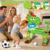 4-in-1 Toddler Basketball Hoop Soccer Goal with Golf Game and Ring Toss, Dinosaur Toys for 1 2 3 Year Old Babies Boys Girls, Kids Sports Toy with Light Sound Music, Xmas Birthday Gifts for Toddlers view 3